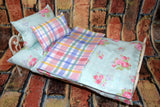 Teal Doll Bedding Set for 18 in Dolls - Mattress Blanket and Pillow - Perfect for Baby Dolls and Pet Dogs