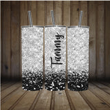 Personalized Tumbler | Wine Tumbler | Custom Tumbler | Gifts for Her | Drink Tumbler | Glitter Print Tumbler with Name | 20 oz Drink Tumbler