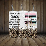 Personalized Tumbler | Leopard Tumbler | Custom Tumbler | Teacher Gift | Drink Tumbler | Teacher Tumbler with Name | 20 oz Drink Tumbler