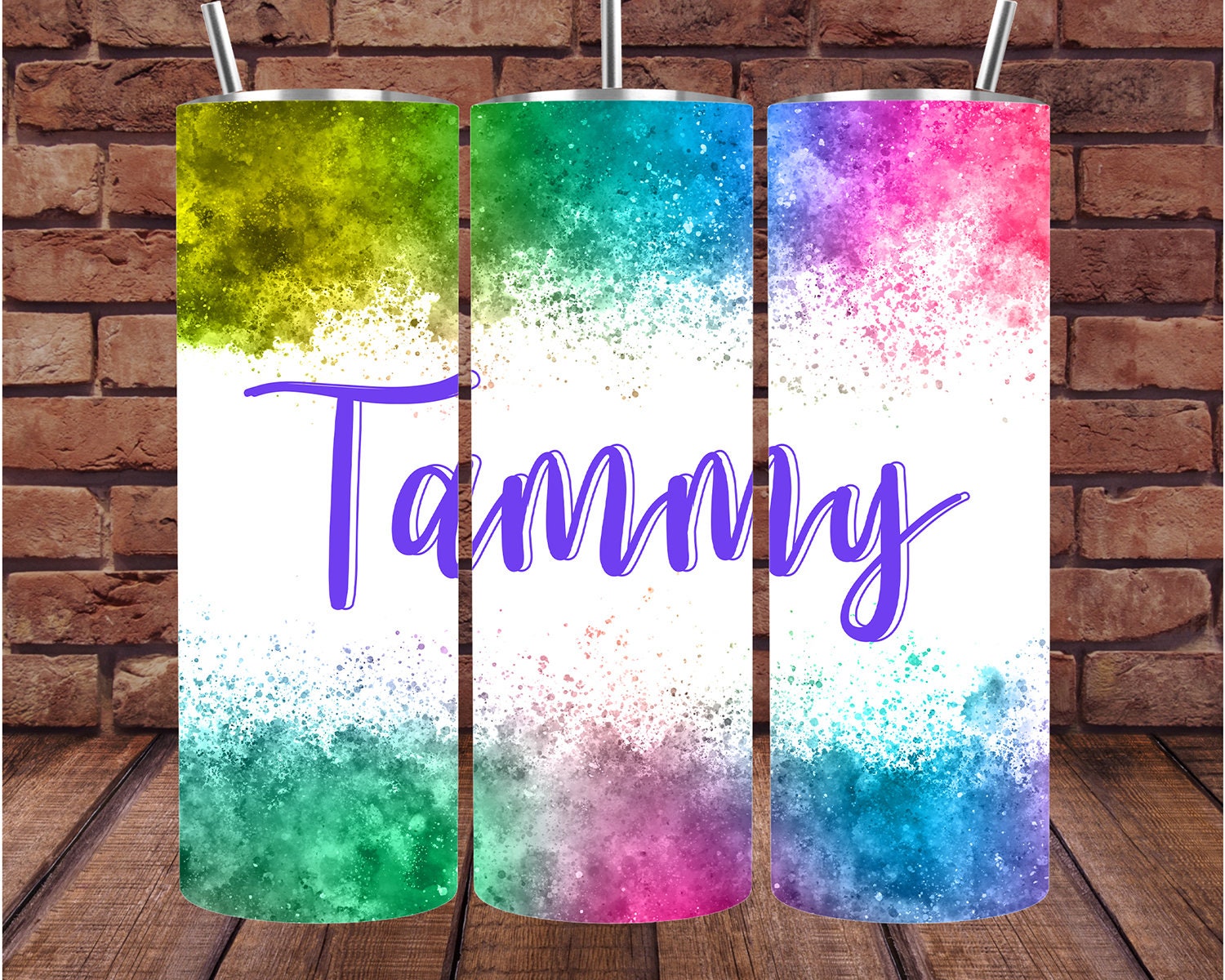 Personalized Tumbler | Wine Tumbler | Custom Tumbler | Gifts for Her | Drink Tumbler | Rainbow Tumbler with Name | 20 oz Drink Tumbler