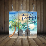 Personalized Cup | Beach Tumbler | Custom Tumbler | Gifts for Her | Drink Tumbler | Beach Tumbler with Name | 20oz Drink Tumbler | Metal Cup