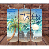Personalized Cup | Beach Tumbler | Custom Tumbler | Gifts for Her | Drink Tumbler | Beach Tumbler with Name | 20oz Drink Tumbler | Metal Cup
