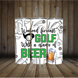 Golf Cup | Dad Tumbler | Wine Tumbler | Custom Tumbler | Gift for Him | Drink Tumbler | Gift for Dad  | 20oz Drink Tumbler | Funny Dad Gift