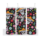 Skull Tumbler | Personalized Tumbler | Custom Tumbler | Gift for Her | Drink Tumbler | Sugar Skull Cup | 20oz Drink Tumbler | Sugar Skulls