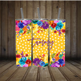 Personalized Cup | Wine Tumbler | Custom Tumbler | Gifts for Her | Drink Tumbler | Polka Dot Floral Tumbler | 20oz Drink Tumbler | Drink Cup