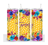 Personalized Cup | Wine Tumbler | Custom Tumbler | Gifts for Her | Drink Tumbler | Polka Dot Floral Tumbler | 20oz Drink Tumbler | Drink Cup