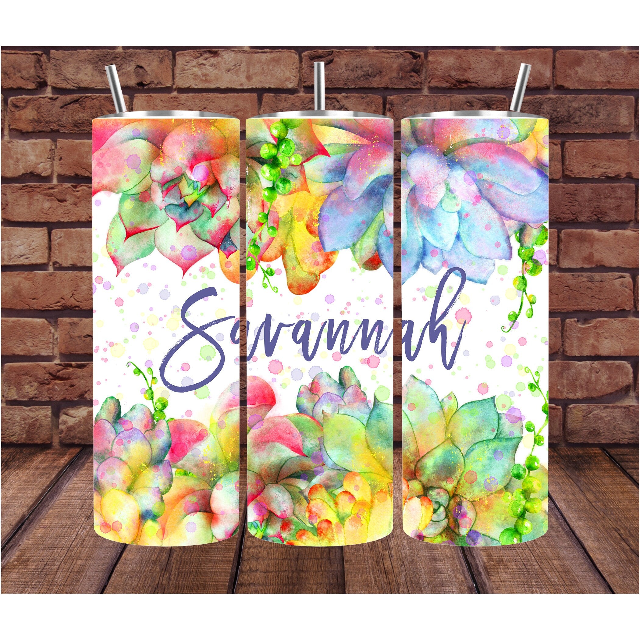 Succulent Gift | Gift for Mom | Custom Tumbler | Gifts for Her | Drink Tumbler | Floral Drink Tumbler | 20oz Drink Tumbler | Drink Cup