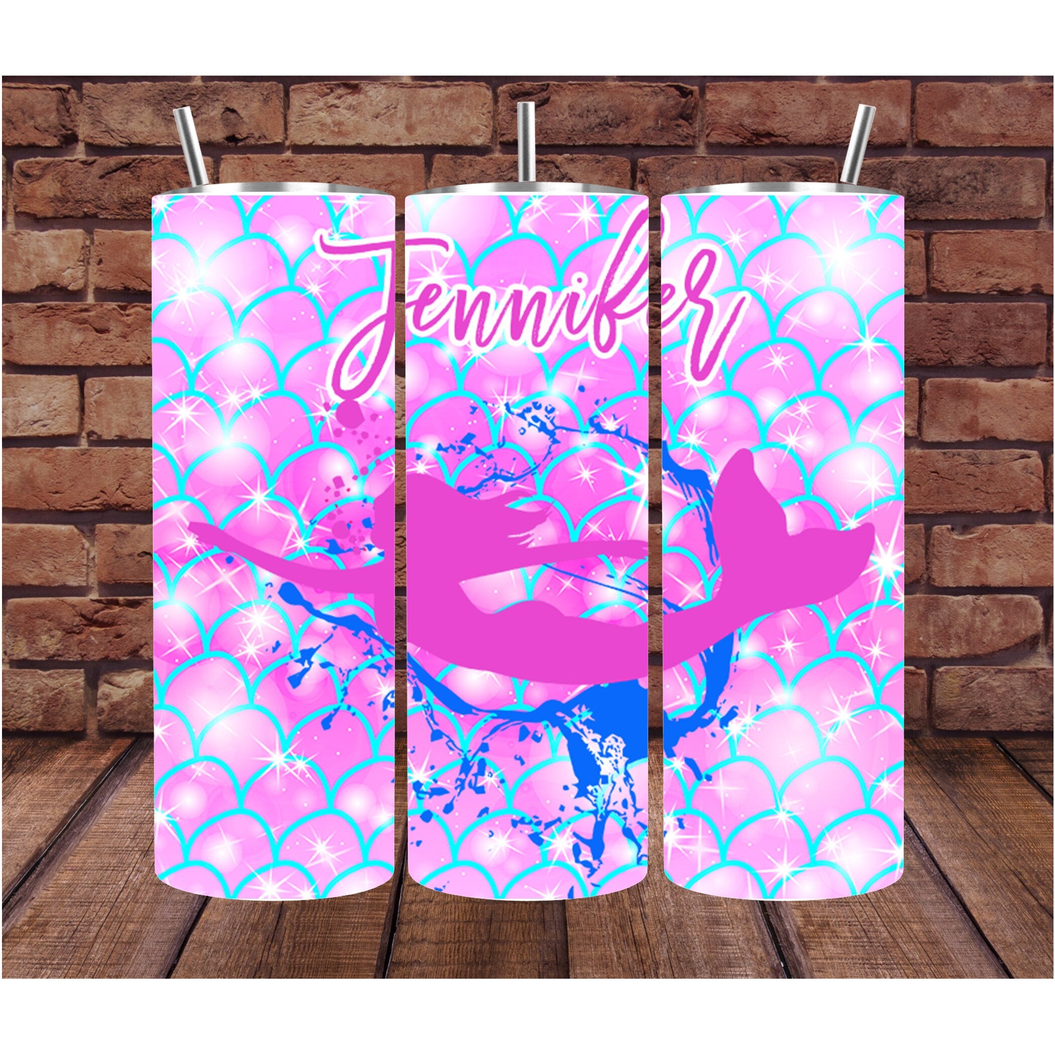 Personalized Drink Cup | Wine Tumbler | Custom Tumbler | Gifts for Her | Drink Tumbler | Mermaid Scales Tumbler | 20oz Drink Tumbler | Pink