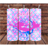Personalized Drink Cup | Wine Tumbler | Custom Tumbler | Gifts for Her | Drink Tumbler | Mermaid Scales Tumbler | 20oz Drink Tumbler | Pink