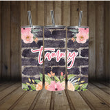 Personalized Cup | Wine Tumbler | Custom Tumbler | Gifts for Her | Drink Tumbler | 20oz Drink Tumbler | Personalized Drink Cup | Flower Cup