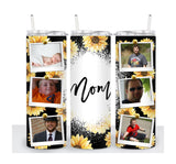 MOM Cup | Photo Tumbler | Gift for MOM | Drink Tumbler | Sunflower Tumbler | Personalized Cup | MOM Drink Cup | Mother's Day Gift |