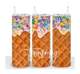 Waffle Cone Ice Cream Tumbler | Personalized Gift | Wine Tumbler | Gifts for Her | Drink Tumbler | Gift for Mom | Mother's Day Gift | Unique