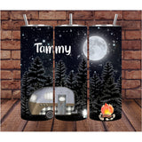 Custom Camper Tumbler - Personalized 20oz Drink Cup for Her - RV Camping Gift