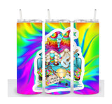 Peace and Love Gnome Tumbler | Tie Dyed Gnome Cup | Custom Tumbler | Gift for Her | Drink Tumbler | 20oz Drink Cup | Birthday Gift Peace