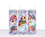 Turtle Tumbler | Watercolor Cup | Custom Tumbler | Gift for Her | Drink Tumbler | 20oz Drink Cup | Birthday Gift | Watercolor Turtle Gift |