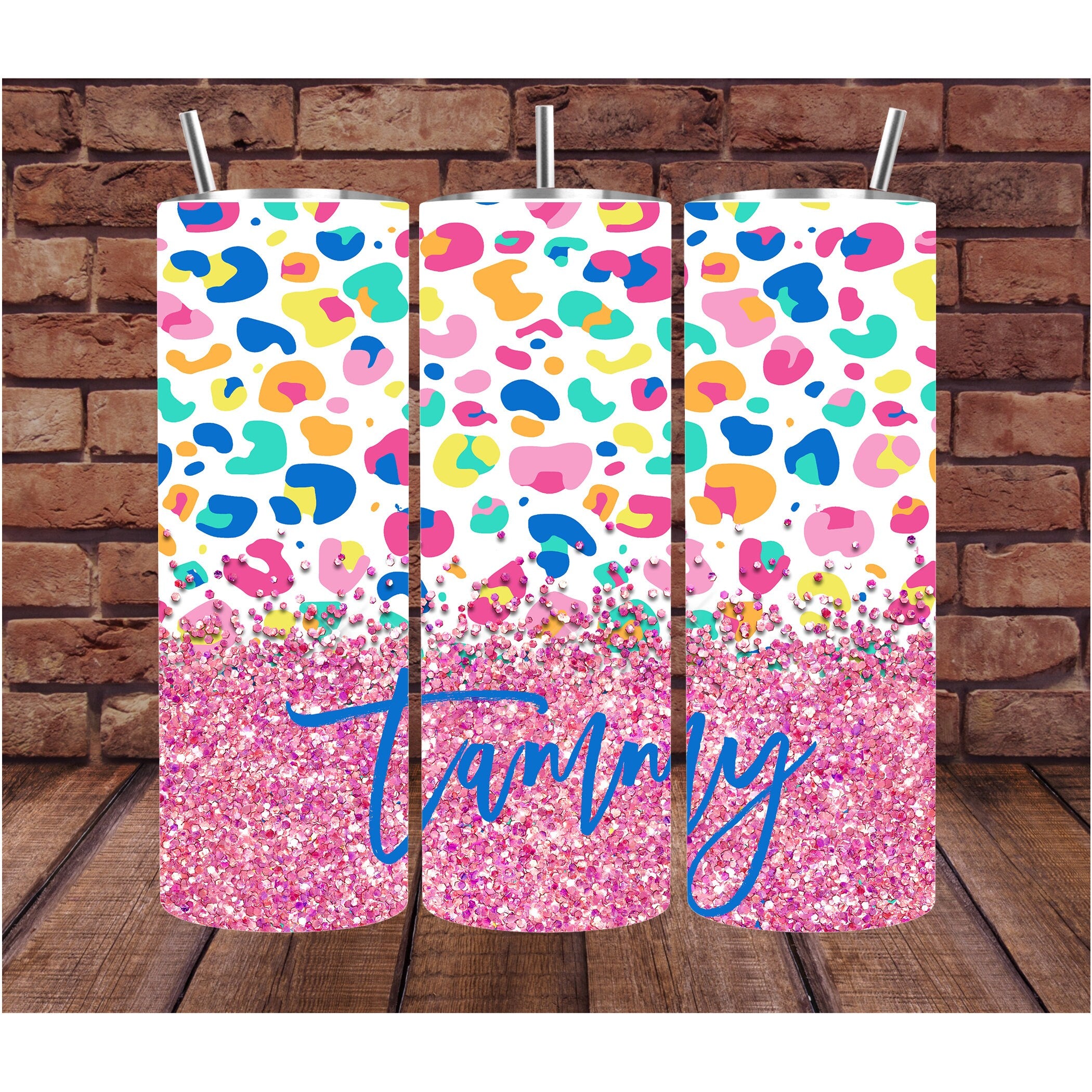 Personalized Gift | Wine Tumbler | Pink Glitter Leopard Tumbler | Gifts for Her | Drink Tumbler | Gift for Mom | Mother's Day Gift | Unique