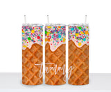 Waffle Cone Ice Cream Tumbler | Personalized Gift | Wine Tumbler | Gifts for Her | Drink Tumbler | Gift for Mom | Mother's Day Gift | Unique