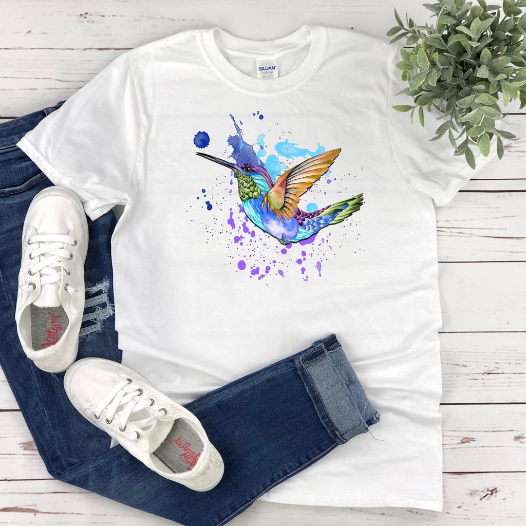 Watercolor Hummingbird Plus Size Raglan Shirt - Trendy Ladies Top for Mom