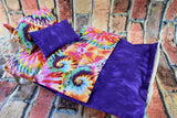 18 in Doll Bedding Set - Tie Dye Design - Includes Mattress Blanket - Perfect for Baby Dolls  or Pet Beds - Gifts for Girls