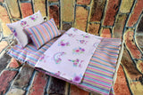 18 20 inch Doll Bedding - Purple Unicorn Print for Girls Baby Doll or Pet Dog Bed