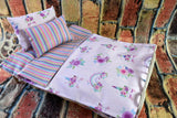 18 20 inch Doll Bedding - Purple Unicorn Print for Girls Baby Doll or Pet Dog Bed