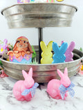 Easter Bunny Tiered Tray Decor  Easter Sign  Eggs  Spring Decor  Bunny Figurine