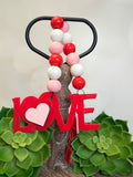 Valentine Tiered Tray Decor - Love Kissing Booth Cherub Sign Hearts