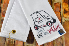 Alabama Golf Towel | Golf Towel | Gift for Golfer | Scrubber Golf Towel | Bama Gift | Gift for Guys | Custom Golf Towel | Gift for Dad