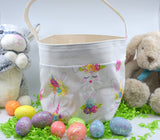 Easter Basket | Easter Bucket | Egg Basket | Kids Tote | Easter Bunny Bag | Bunny Tote | Unicorn Bunny Basket | Easter Bunny | Egg Hunt Tote