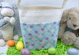 Personalized Easter Basket | Easter Bucket | Egg Basket | Kids Tote | Easter Bunny Bag | Bunny Tote | Mermaid Scales Basket | Easter Bunny