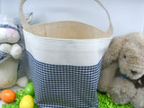 Personalized Easter Basket | Easter Bucket | Egg Basket | Kids Tote | Easter Bunny Bag | Bunny Tote | Blue Gingham Basket | Easter Bunny