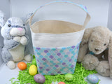 Personalized Easter Basket | Easter Bucket | Egg Basket | Kids Tote | Easter Bunny Bag | Bunny Tote | Mermaid Scales Basket | Easter Bunny