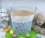 Personalized Easter Basket | Easter Bucket | Egg Basket | Kids Tote | Easter Bunny Bag | Bunny Tote | Mermaid Scales Basket | Easter Bunny