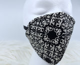 Face Mask | Cotton Mask | Black Print Mask | Ladies Mask | Womans Mask | Adult Mask | Reusable Face Mask | Elastic Face Mask | Washable Mask