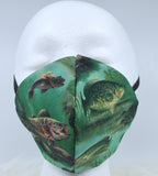 Face Mask | Cotton Mask | Fishing Print Mask | Mens Mask | Fish Mask | Adult Mask | Reusable Face Mask | Elastic Face Mask | Washable Mask