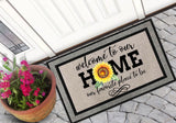 Welcome Doormat | Sunflower Doormat | Rubber Door Mat | Front Door Mat | Welcome Mat | Home Doormat | Christmas Gift | Welcome Door Mat