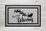 Christmas Doormat | Holiday Door mat | Rubber Door Mat | Front Door Mat | Don't Stop Believing Doormat | Santa Door mat | Christmas Gift
