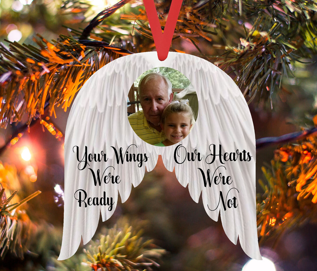 Personalized Christmas Ornament | Personalized Ornament | Memory Ornament | Photo Ornament | Christmas Ornament | Memorial Angel Wings