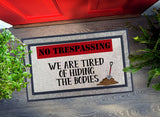 Welcome Mat | No Trespassing Doormat | Funny Door Mat | Front Door Mat | Welcome Mat | Funny Doormat | Christmas Gift | Cute Door Mat