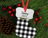 Personalized Christmas Ornament | Personalized Ornament | Gift Tag Ornament | Custom Ornament | Christmas Stocking | Christmas Buffalo check