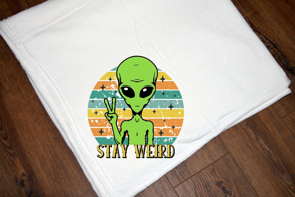 Alien Blanket | Custom Throw Blanket | Plush Throw | Stay Weird Blanket | Throw Blanket  | Christmas Gift for Her | Christmas Gift | Aliens