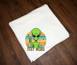 Alien Blanket | Custom Throw Blanket | Plush Throw | Stay Weird Blanket | Throw Blanket  | Christmas Gift for Her | Christmas Gift | Aliens