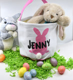 Personalized Easter Basket | Easter Bucket | Egg Basket | Kids Tote | Easter Bunny Bag | Bunny Tote | Pink Bunny Basket | Easter Bunny