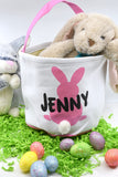 Personalized Easter Basket | Easter Bucket | Egg Basket | Kids Tote | Easter Bunny Bag | Bunny Tote | Pink Bunny Basket | Easter Bunny