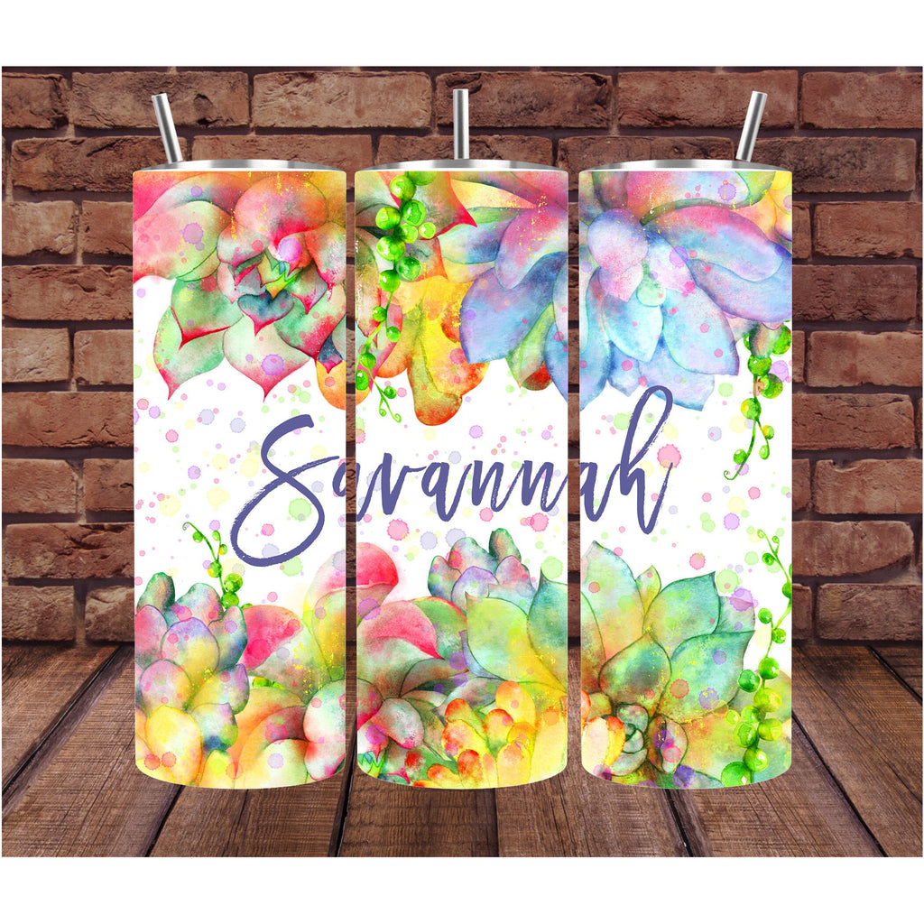 Succulent Gift | Gift for Mom | Custom Tumbler | Gifts for Her | Drink Tumbler | Floral Drink Tumbler | 20oz Drink Tumbler | Drink Cup