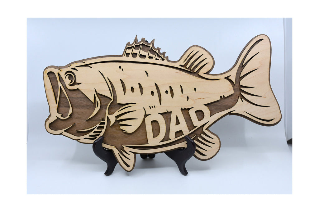 Gift for Dad | Fathers Day Gift | Personalized Gift | Dad Fishing Gift | Personalized Bass Fish | Bass Fishing | Man Cave Sign | Custom Sign