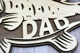 Gift for Dad | Fathers Day Gift | Personalized Gift | Dad Fishing Gift | Personalized Bass Fish | Bass Fishing | Man Cave Sign | Custom Sign