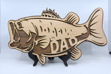 Gift for Dad | Fathers Day Gift | Personalized Gift | Dad Fishing Gift | Personalized Bass Fish | Bass Fishing | Man Cave Sign | Custom Sign