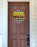 Personalized Door Sign | Sunflower Welcome Sign | Family Name Sign | Custom Door Hanger | Welcome Door Sign | Front Door Hanger | Custom