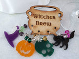 Halloween Wine Bag with Wine Charms | Halloween gift set for Hostess | Drink up Witches Wine Bag